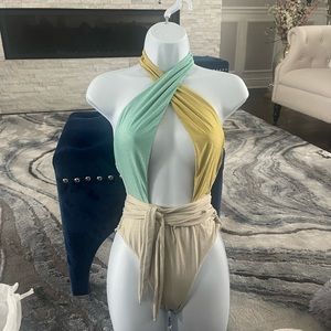 PQ Alex Metallic One-Piece Swimsuit size M New